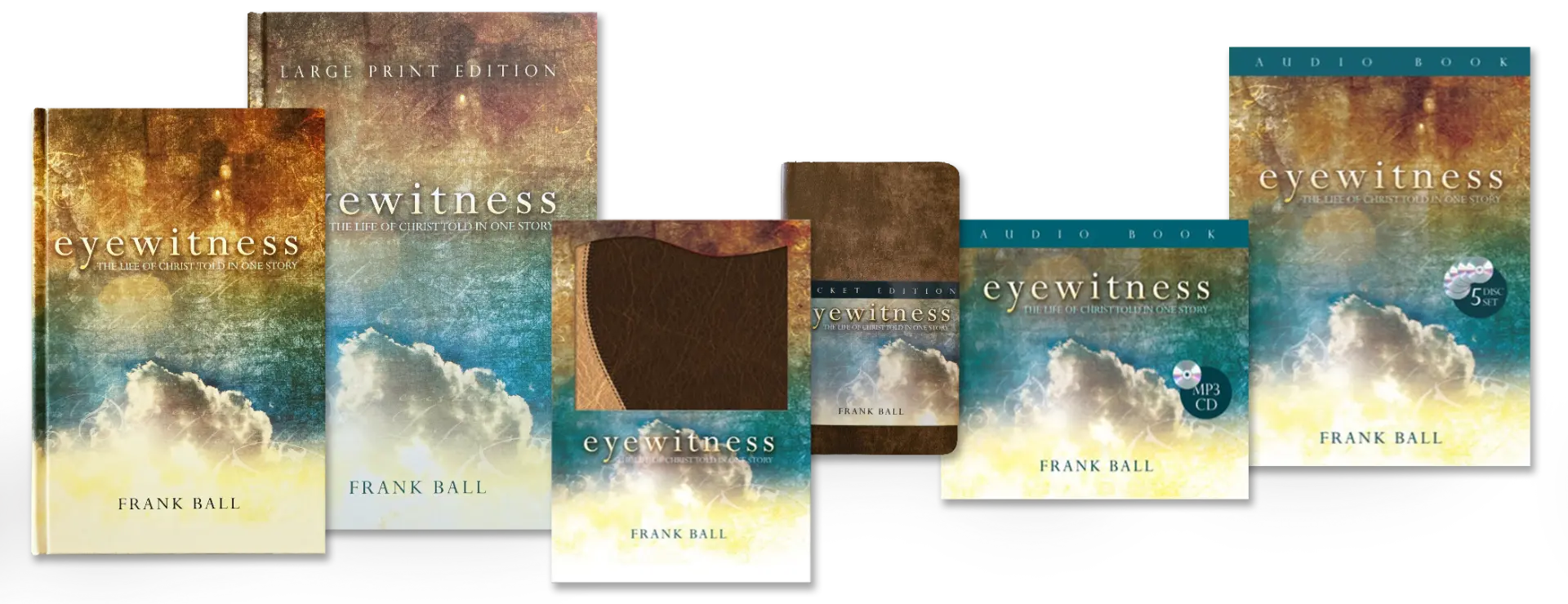 Eyewitness book editions, including large print, leather, pocket, MP3, and CD formats